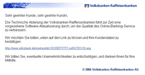 Volksbank Phishing Email